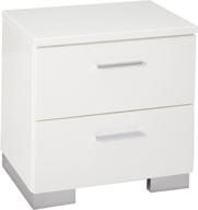 🌙 2-drawer nightstand - glossy white finish логотип