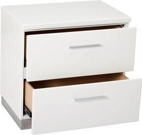 img 3 attached to 🌙 2-drawer nightstand - glossy white finish