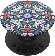 улучшенный popgrip от popsockets: расширяемая подставка и ручка с сменным верхом kaleido-bloom логотип