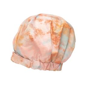 img 2 attached to 🎨 Stylish Sunset Tie Dye Luxury Shower Cap for Women - Waterproof, Reusable Cap for Long Hair