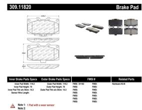 img 3 attached to 🔝 Повысьте эффективность торможения с помощью тормозных колодок StopTech 309.11820 Sport - в комплекте с шимами и монтажным оборудованием