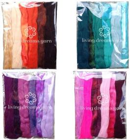 img 1 attached to 🧵 Premium Magic Wool Fiber Samplers for Needle Felting Wool Fairies, Angels, Mermaids, and Waldorf Dolls. Ultra Soft Merino Roving, Hand Dyed BFL Luster Wool, and Sparkling Firestar. Includes 4 Multi Fiber Samplers, 1oz Each.