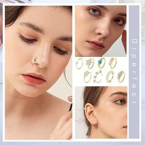 img 1 attached to 💍 Drperfect 20G Nose Ring Hoop: Stainless Steel, Small Cartilage Jewelry for Women and Men in Silver, Gold, Rose Gold, and Black Plated Options - 8mm Thin Nose Piercing Hoop