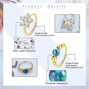 img 3 attached to 💍 Drperfect 20G Nose Ring Hoop: Stainless Steel, Small Cartilage Jewelry for Women and Men in Silver, Gold, Rose Gold, and Black Plated Options - 8mm Thin Nose Piercing Hoop