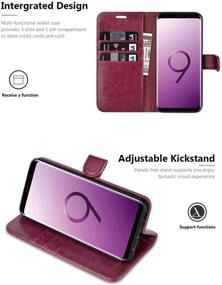 img 2 attached to OCASE Samsung Galaxy S9 Case Leather Flip Wallet Case For Samsung Galaxy S9 Devices (Burgundy)