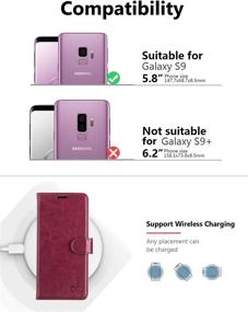 img 3 attached to OCASE Samsung Galaxy S9 Case Leather Flip Wallet Case For Samsung Galaxy S9 Devices (Burgundy)