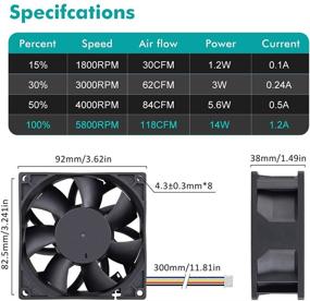 img 3 attached to 🌀 Wathai 92мм х 38мм 12В Вентилятор высокой производительности с двумя шариками 90мм, вентилятор высокой скорости для охлаждения с высоким давлением - постоянный ток