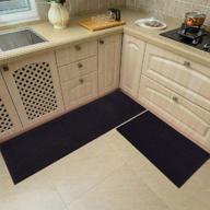 🖤 high-quality 48x20 inch/30x20 inch kitchen rug mats: 100% polypropylene, non-slip, machine washable - black logo