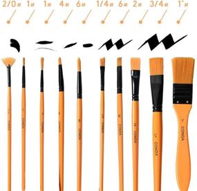 img 2 attached to 🖌️ CONDA Artist Paintbrush Set: 10Pcs Brushes with Carrying Case - Ideal for Beginners, Students, Professionals, and Artists