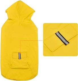 img 1 attached to 🌧️ Adjustable Waterproof Dog Raincoat - Large Dogs, Medium Dogs - Reflective Strip Hooded Pet Raincoats - Available in Yellow, Blue, and Red