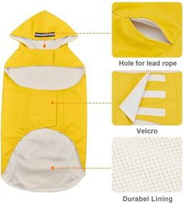 img 2 attached to 🌧️ Adjustable Waterproof Dog Raincoat - Large Dogs, Medium Dogs - Reflective Strip Hooded Pet Raincoats - Available in Yellow, Blue, and Red