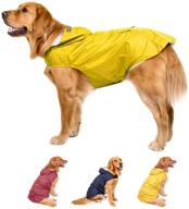 🌧️ adjustable waterproof dog raincoat - large dogs, medium dogs - reflective strip hooded pet raincoats - available in yellow, blue, and red логотип