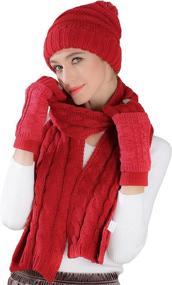 img 3 attached to Scarf Hat Gloves Set Women Outdoor Recreation for Climbing