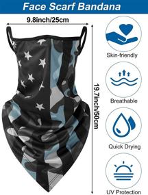 img 3 attached to Stay Cool and Protected: 8 Piece Face Cover Scarf Bandana with Ear Loops - Unisex Cooling Neck Gaiters Scarf Shield in 8 Stylish Designs