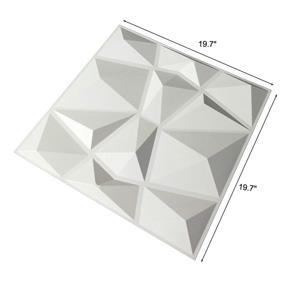 img 2 attached to 🏢 Art3d Textures 3D Wall Panels White Diamond Design: Enhance Your Space with 12 Tiles, 32 Sq Ft (PVC)