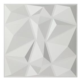 img 4 attached to 🏢 Art3d Textures 3D Wall Panels White Diamond Design: Enhance Your Space with 12 Tiles, 32 Sq Ft (PVC)