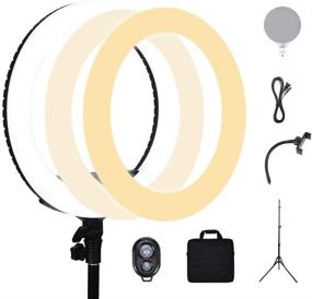 img 3 attached to 📸 Enhanced 14-inch Selfie Ring Light with Dimmable/High Light, Cell Phone Holder, Bluetooth Remote, 69-inch Tripod, Makeup Mirror for Live Streaming, Makeup, Selfies, YouTube Videos, Photography, and Zoom Video (Black)