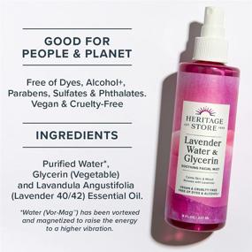 img 1 attached to 🌿 Lavender Water & Glycerin Soothing Facial Mist by Heritage Store - Calming Skin & Mood, Refreshing & Hydrating - Vegan - 8oz