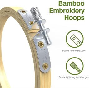 img 3 attached to 🧵 Caydo 6-Piece Bamboo Embroidery Hoop Set - Circle Cross Stitch Hoop Rings, 4 to 10 Inches - Ideal for Embroidery and Cross Stitch Projects