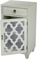 🔲 heather ann creations distressed storage cabinet with standing single drawer, 30" x 18", beige logo