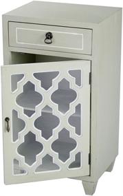 img 1 attached to 🔲 Heather Ann Creations Distressed Storage Cabinet with Standing Single Drawer, 30" x 18", Beige