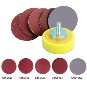 img 3 attached to 🪚 300PCS 1 inch Sanding Discs Hook and Loop, VÉZAAR Polishing Discs with Sticker Backer Plate 3mm Shank for Sander Grinder Drill Rotary Tools Sandpaper Assortment Grit of 100 180 240 1500 3000