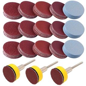 img 4 attached to 🪚 300PCS 1 inch Sanding Discs Hook and Loop, VÉZAAR Polishing Discs with Sticker Backer Plate 3mm Shank for Sander Grinder Drill Rotary Tools Sandpaper Assortment Grit of 100 180 240 1500 3000