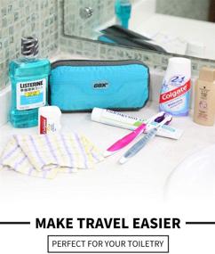 img 3 attached to 💼 GOX Travel Toiletry Bag, Dopp Kit Case, Ultra-Light Cosmetics Bag Makeup Organizer - Turquoise