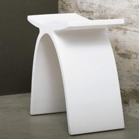 img 2 attached to 🚿 DAX Solid Surface Shower Stool - Standfree Design, Matte White Finish - 16-3/4 x 16-3/4 x 9 Inches (DAX-ST-01)