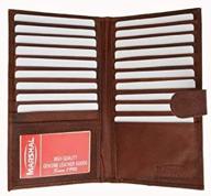 👛 burgundy marshal genuine leather bi-fold card holder #1629cf logo