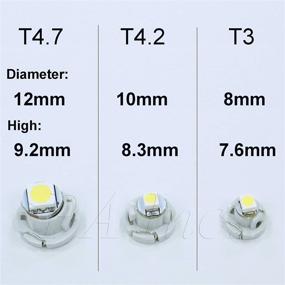 img 1 attached to PA 4PCS T3 12V Auto LED Dash Board Cluster Gauges Lights Bulbs Compatible With 39397-SA5-003 35852-SEP-A02 35853-SDA-A01 9148906 9148908 30739356 (White)