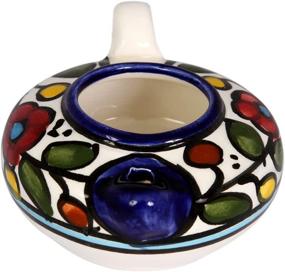img 1 attached to 🕯️ Authentic Armenian Oil Lamps from The Jerusalem Gift Shop: Herodian - Biblical Colorful Flowers since 2004