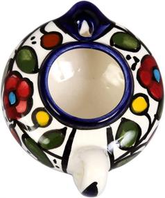 img 3 attached to 🕯️ Authentic Armenian Oil Lamps from The Jerusalem Gift Shop: Herodian - Biblical Colorful Flowers since 2004