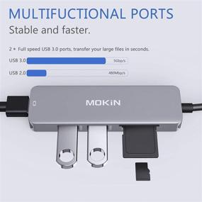 img 2 attached to 🔌 USB C to USB Adapter: Thunderbolt 3/USB Type C to USB 3.0 Hub for MacBook Pro/Air/iMac Pro 2019, Surface Go, Dell XPS 13 15, ChromeBook, Lenovo Yoga 920 and More - Space Gray (2-Pack)