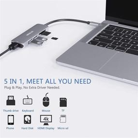 img 1 attached to 🔌 USB C to USB Adapter: Thunderbolt 3/USB Type C to USB 3.0 Hub for MacBook Pro/Air/iMac Pro 2019, Surface Go, Dell XPS 13 15, ChromeBook, Lenovo Yoga 920 and More - Space Gray (2-Pack)