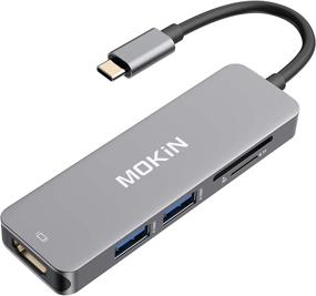 img 4 attached to 🔌 USB C to USB Adapter: Thunderbolt 3/USB Type C to USB 3.0 Hub for MacBook Pro/Air/iMac Pro 2019, Surface Go, Dell XPS 13 15, ChromeBook, Lenovo Yoga 920 and More - Space Gray (2-Pack)