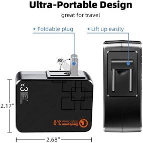 img 1 attached to 🔌 38W Быстрая Зарядка 3.0 Лючок Сетевой Зарядное Устройство USB - Адаптер Питания с Двумя Портами USB (5V/2.4A) с Складными Штепселями - 110-240V Совместимый с iPhone Xs/XR/X/8/7Plus, iPad Pro/Air 2/Mini 2, Galaxy S9/S8/Note 9/8, LG