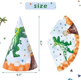 img 3 attached to Pieces Watercolor Dinosaur Party Hats