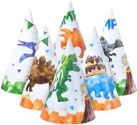 pieces watercolor dinosaur party hats logo