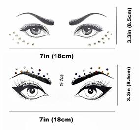 img 3 attached to 🧜 6-Pack Mermaid Face Gems Glitter, Temporary Tattoo Stickers Crystal Rhinestone Rave Festival Face Jewels, Eyes Face Temporary Stickers Decorations for Costume Parties