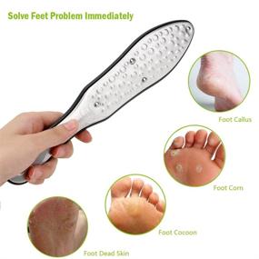 img 2 attached to 🦶 BEZOX Heavy Duty Surgical Grade Stainless Steel Foot File Callus Remover Scraper - Double Sided Feet Scrubber for Cracked Heel and Dead Skin, with Cloth Storage Bag & Gift Box