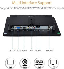 img 1 attached to 🖥️ Eyoyo 10-дюймовый ЖК-монитор с IPS-дисплеем, разрешением 1280x800, поддержкой HDMI VGA BNC AV ввода для ПК, телевизора и дисплея безопасности (10 дюймов)
