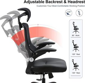 img 3 attached to 🪑 SAMOFU Ergonomic Mesh Office Chairs: High Back, Adjustable Headrest & 5-Year Warranty Executive Chair with Flip-up Armrest and 3D Lumbar Support - BIFMA Passed Task Chairs