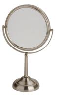 💄 jerdon jp910nb tabletop two-sided swivel vanity mirror: 6-inch with 10x magnification, 11-inch height, nickel finish – ideal for makeup and grooming logo