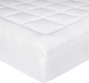 img 1 attached to 🛏️ Amazon Basics Queen Down-Alternative Mattress Topper Pad - Quilted, Breathable & Microfiber Shell, Fitted