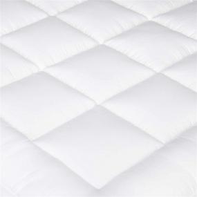 img 2 attached to 🛏️ Amazon Basics Queen Down-Alternative Mattress Topper Pad - Quilted, Breathable & Microfiber Shell, Fitted