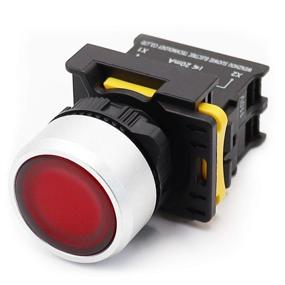 img 3 attached to Mxuteuk Red LED Light Voltage 110V-220V 22Mm 1NC Waterproof IP65 SPST Momentary Push Button Switch 10A 600V LA155-A1-01D-R