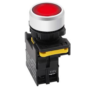 img 4 attached to Mxuteuk Red LED Light Voltage 110V-220V 22Mm 1NC Waterproof IP65 SPST Momentary Push Button Switch 10A 600V LA155-A1-01D-R