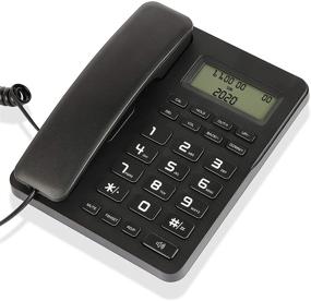 img 4 attached to 📞 Optimized Search: Corded Desktop Telephone, Wired Landline Phone for Home/Hotel/Office, Adjustable Volume, Screen Contrast Levels, Caller ID, Calculator Function, Black