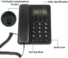 img 2 attached to 📞 Optimized Search: Corded Desktop Telephone, Wired Landline Phone for Home/Hotel/Office, Adjustable Volume, Screen Contrast Levels, Caller ID, Calculator Function, Black